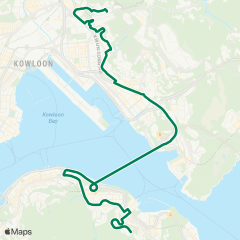 Kowloon Motor Bus Choi Wan (Fung Shing St) - Shau Kei Wan (Yiu Tung Estate) map