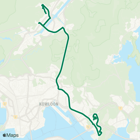Kowloon Motor Bus Sui Wo Court - Ping Tin (via Kwun Tong Rd On Journey to Ping Tin and via Kwun Tong Bypass On Journey to Fo Tan) map