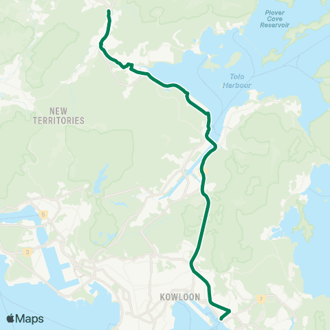 Kowloon Motor Bus Kau Lung Hang - Kwun Tong Ferry map