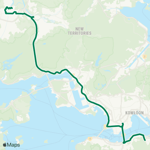 Kowloon Motor Bus Yuen Long (Tak Yip St) - Quarry Bay (King's Rd) map