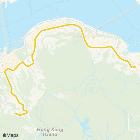 Citybus Shau Kei Wan - Tai Hang Road map