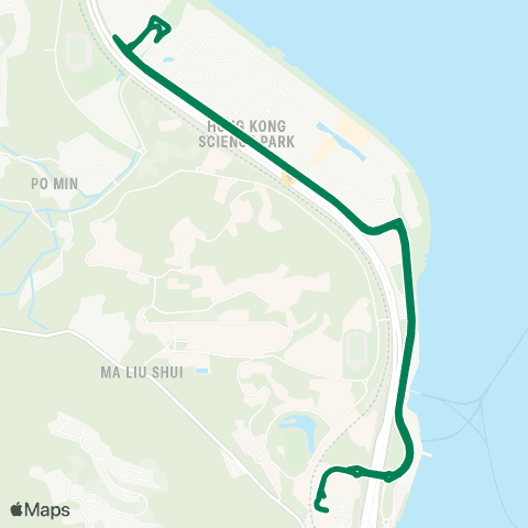 Kowloon Motor Bus Univ Sta - Pok Yin Rd (Circular) (via Chong San Rd) map