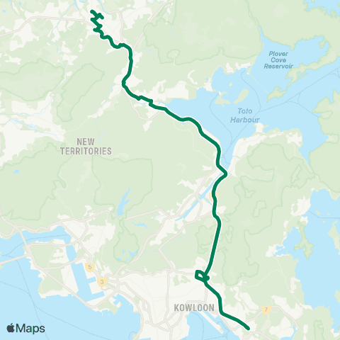 Kowloon Motor Bus Sheung Shui (Tin Ping) - Lam Tin Station map