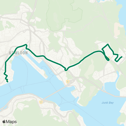 Kowloon Motor Bus Hang Hau (N) (Tseung Kwan O Hosp) - Hung Hom (Hung Luen Rd) map