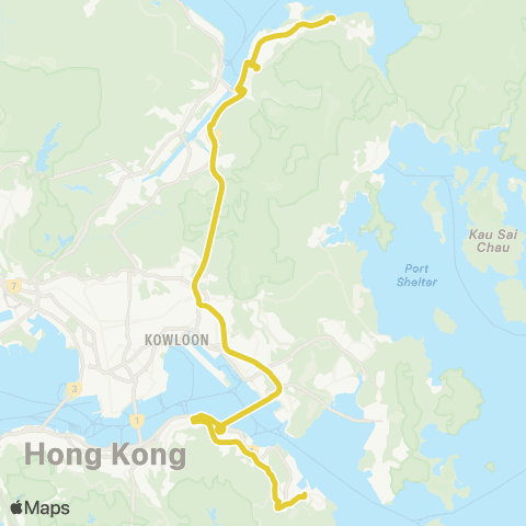 Citybus Ma On Shan Town Centre - Chai Wan (East) map