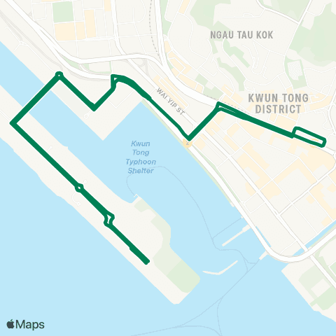 Kowloon Motor Bus Kai Tak Cruise Term - Kwun Tong (Apm) (Circular) map