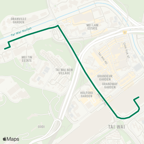 Kowloon Motor Bus Mei Tin - Tai Wai Station map