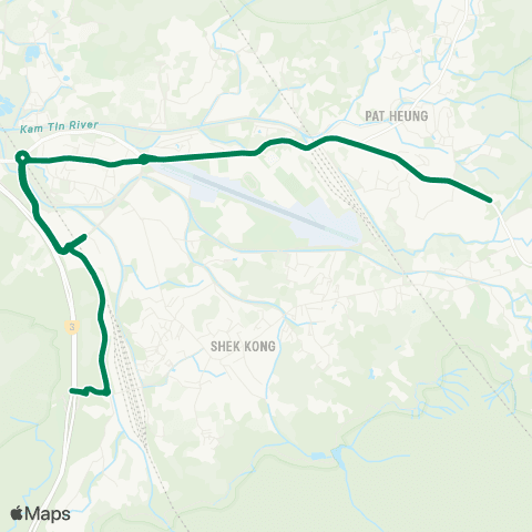 Kowloon Motor Bus Pat Heung Road - Sheung Tsuen (Circular) map
