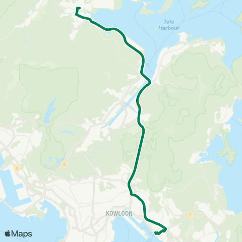 Kowloon Motor Bus Kwun Tong Ferry - Tai Po Central map