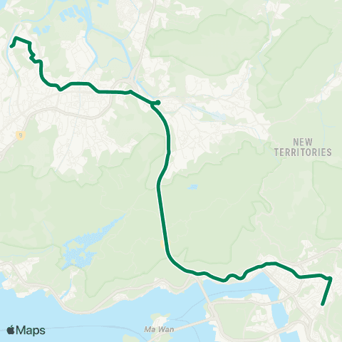 Kowloon Motor Bus Tin Yan Estate - Kwai Chung (Kwai Fong Estate) map