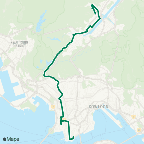 Kowloon Motor Bus Sui Wo Court - Tsim Sha Tsui E (Mody Rd) map