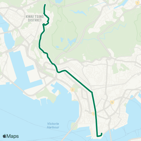Kowloon Motor Bus Lei Muk Shue - Tsim Sha Tsui E (Mody Rd) map