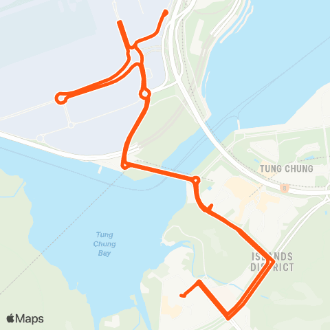 Long Win Bus Tung Chung (Yat Tung) - Catering Rd E (Circular) map