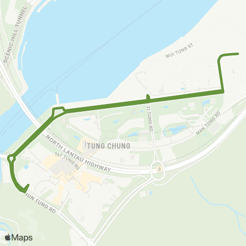 New Lantao Bus Ying Tung Estate - Tung Chung Sta Bus Terminus (Circular) (Omit Yu Nga Court and Yu Nga Shopping Ctr) map