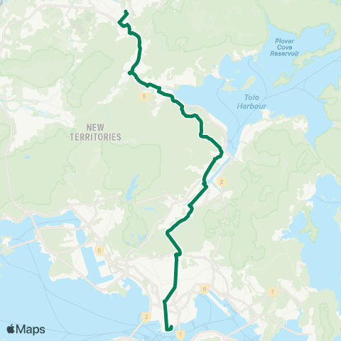 Kowloon Motor Bus Fanling (Luen Wo Hui) - Tsim Sha Tsui E (Mody Rd) map