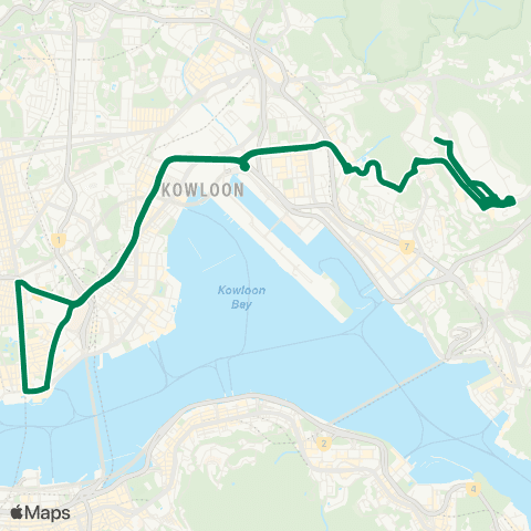 Kowloon Motor Bus On Tai (S) (Hang Tai House) - Tsim Sha Tsui (Circular) map