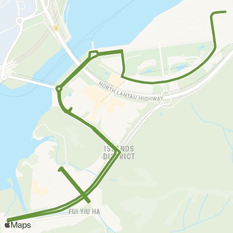 New Lantao Bus Ying Tung Estate - N Lantau Hosp (Circular) map