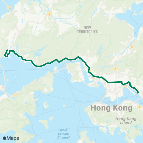 Kowloon Motor Bus Tuen Mun (Lung Mun Oasis) - Kwun Tong Ferry map