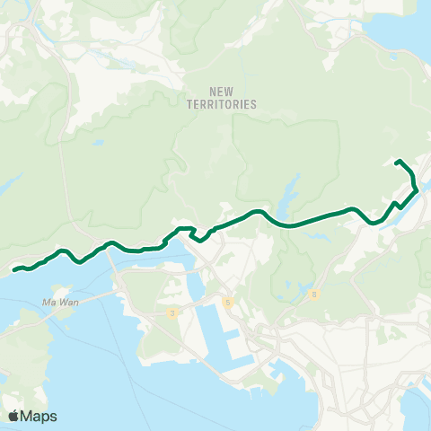 Kowloon Motor Bus Fo Tan Chun Yeung Estate - Tsing Lung Tau map