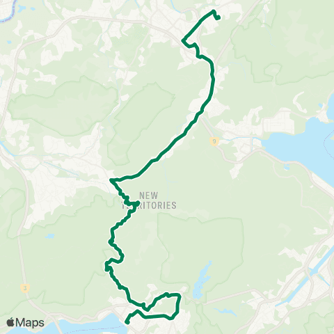 Kowloon Motor Bus Queen's Hill - Tsuen Wan (Nina Tower) map