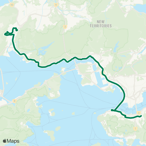 Kowloon Motor Bus Tuen Mun (Fu Tai Estate) - Causeway Bay (Victoria Pk) map
