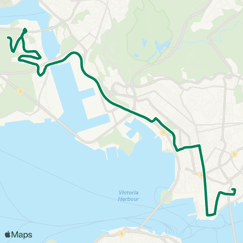 Kowloon Motor Bus Hung Hom Sta - Tsing Yi (Cheung Wang Estate) map
