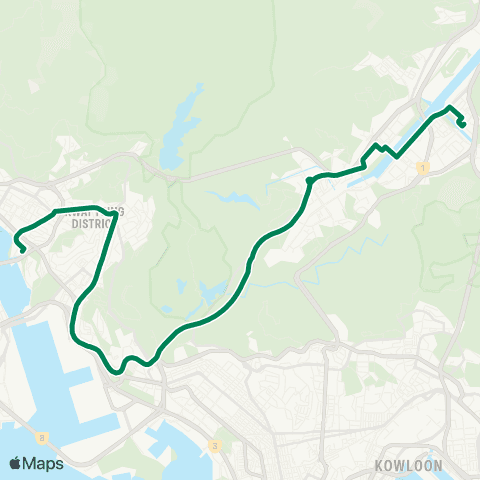 Kowloon Motor Bus Tsuen Wan (Riviera Gardens) - Shek Mun map