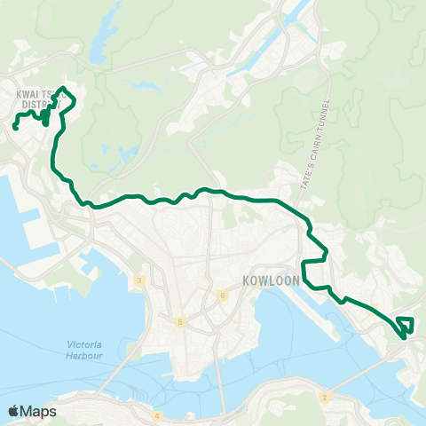 Kowloon Motor Bus Kwai Shing (Central) - Ping Tin map