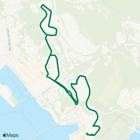 Kowloon Motor Bus Yau Tong - Shun Lee (Circular) map