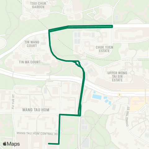 Kowloon Motor Bus Lok Fu - Tsui Chuk Garden (Circular) map