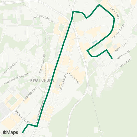 Kowloon Motor Bus Shek Lei Commercial Complex - Kwai Fong Sta map