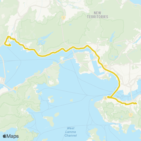 Citybus Causeway Bay (Moreton Ter) - Tuen Mun (Yuet Wu Villa) map