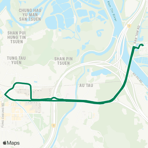 Kowloon Motor Bus Park Yoho - Yoho Mall (Circular) map