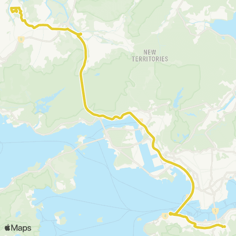 Citybus Tin Shui Wai Town Ctr - Causeway Bay (Moreton Ter) map
