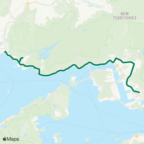 Kowloon Motor Bus Mei Foo - Tuen Mun (Sam Shing Estate) map