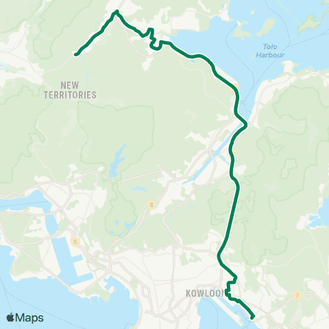 Kowloon Motor Bus Ng Tung Chai (Pak Ngau Shek) - Kwun Tong Ferry map