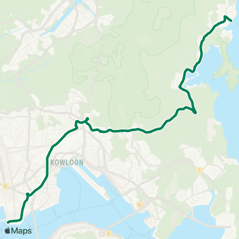 Kowloon Motor Bus Sai Kung - Star Ferry map