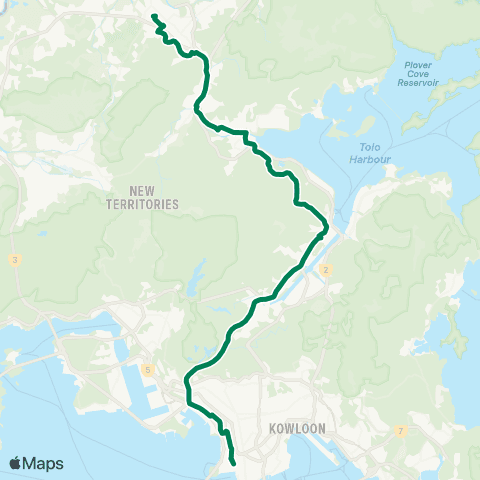 Kowloon Motor Bus Sheung Shui - Jordan (W Kowloon Station) map