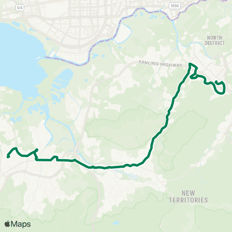 Kowloon Motor Bus Tin Shui Wai Sta - Fanling (Cheung Wah) map