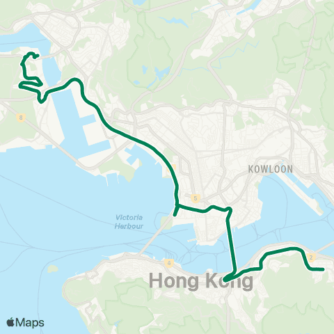 Kowloon Motor Bus Tsing Yi Sta - Taikoo (Kornhill Plaza) map