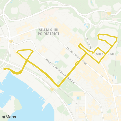 Citybus Pak Tin (N) - Hoi Ying Estate (Circular) map