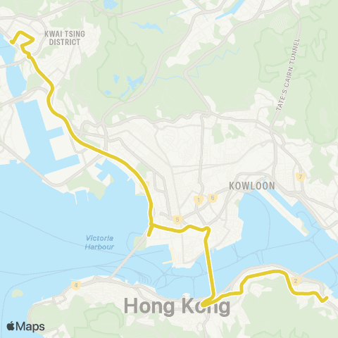 Citybus Tsuen Wan West Station - Sai Wan Ho map