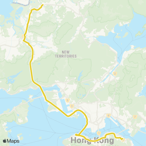 Citybus Lok Ma Chau (San Tin) - Sai Wan Ho map