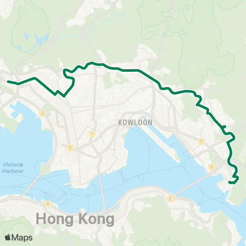 Kowloon Motor Bus Yau Tong - Mei Foo map