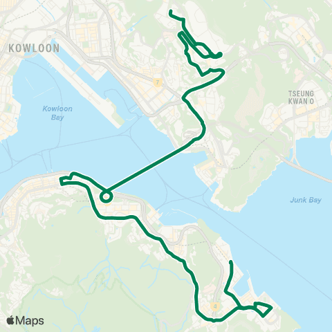 Kowloon Motor Bus On Tai (West) - Heng Fa Chuen map