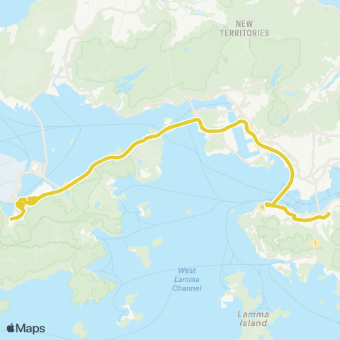 Citybus Tin Hau Sta - Tung Chung (Mun Tung Estate) map