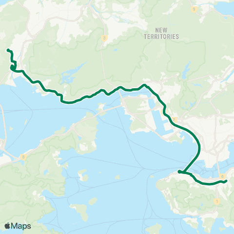 Kowloon Motor Bus Tuen Mun (Leung King Estate) - Causeway Bay (Victoria Pk) map