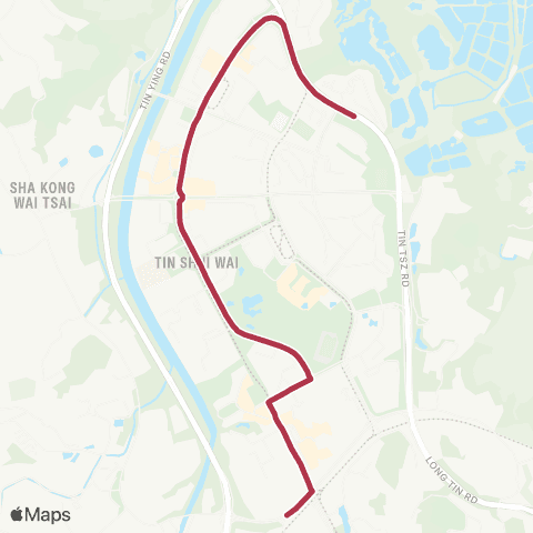 MTR Bus Wetland Pk Rd (Near Tin Kwai Rd) - Tin Shui Wai Sta map