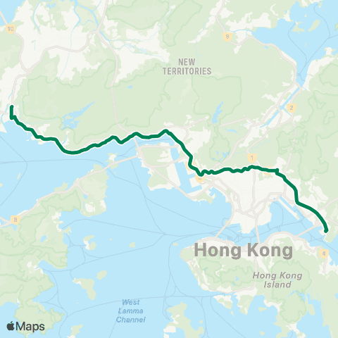 Kowloon Motor Bus Tuen Mun Central - Lei Yue Mun Estate map