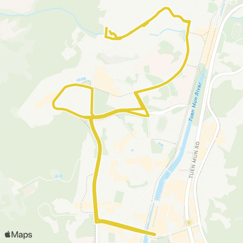Citybus Wo Tin Estate - Tuen Mun Sta (Circular) map